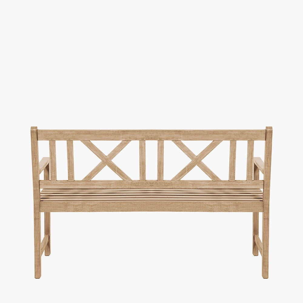 Cambridge Light Teak Outdoor 3 Seater Acacia Wood Bench